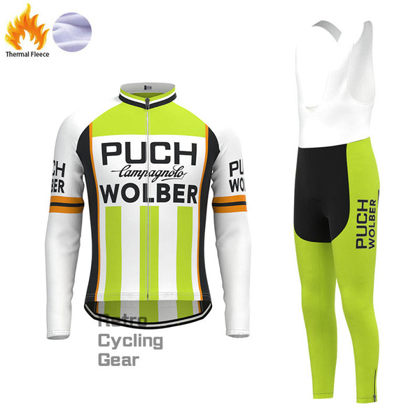 PUCH Green Stripe Fleece Retro Cycling Kits