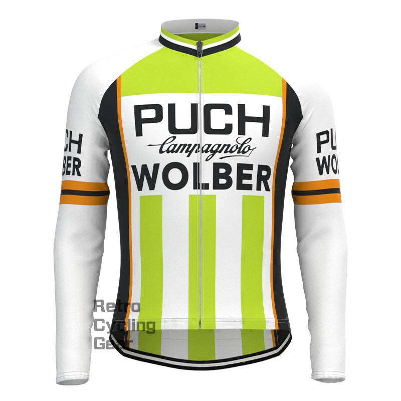 PUCH Green Stripe Retro Long Sleeve Cycling Kit