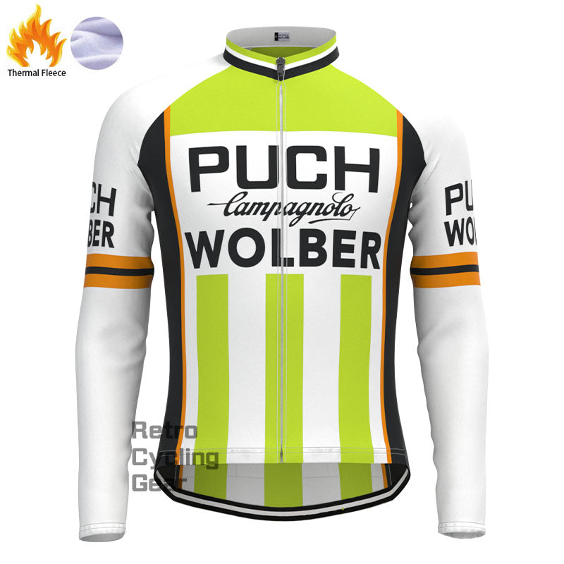 PUCH Green Stripe Fleece Retro Cycling Kits