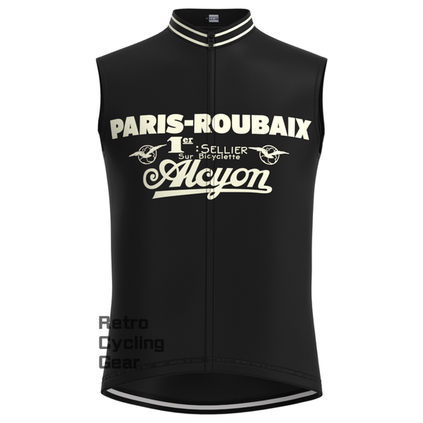 Paris Roubaix Black Retro Cycling Vest