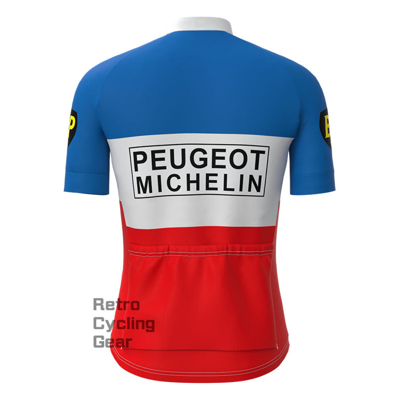 Peugeot Blue-Red Retro Short sleeves Jersey