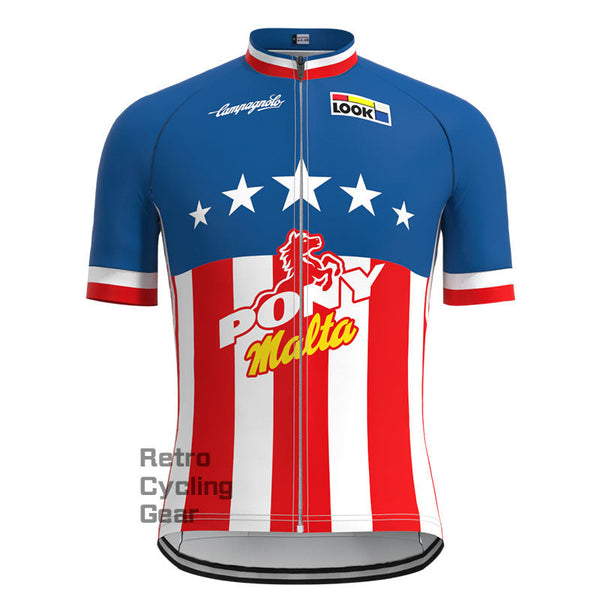 Pony Blue Retro Short sleeves Jersey