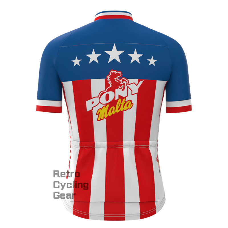 Pony Blue Retro Short sleeves Jersey