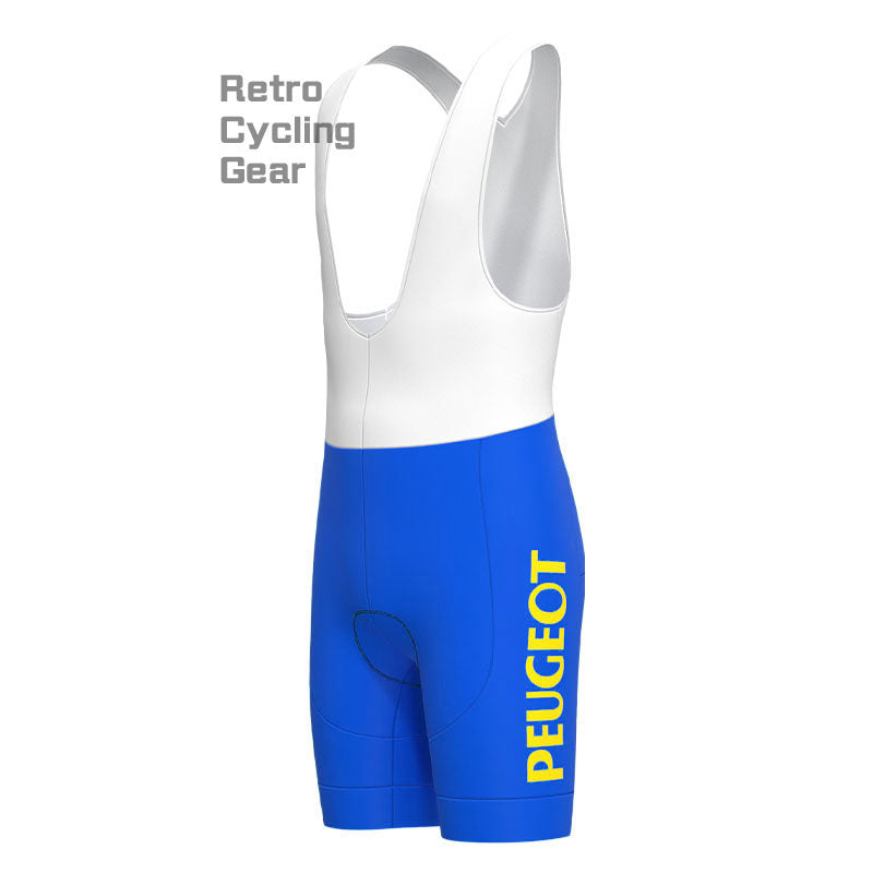 Peugeot Blue-Yellow Retro Short Sleeve Cycling Kit