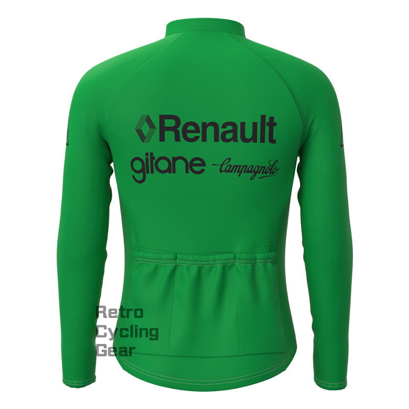 Renault Green Retro Long Sleeves Jersey