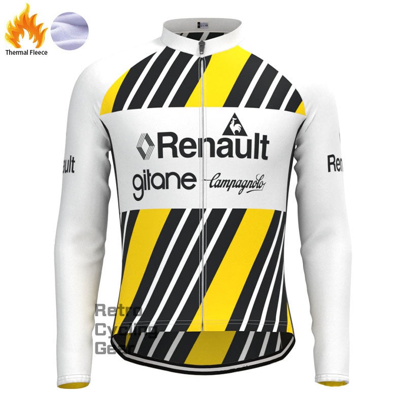 Renault Stripe Fleece Retro Cycling Kits