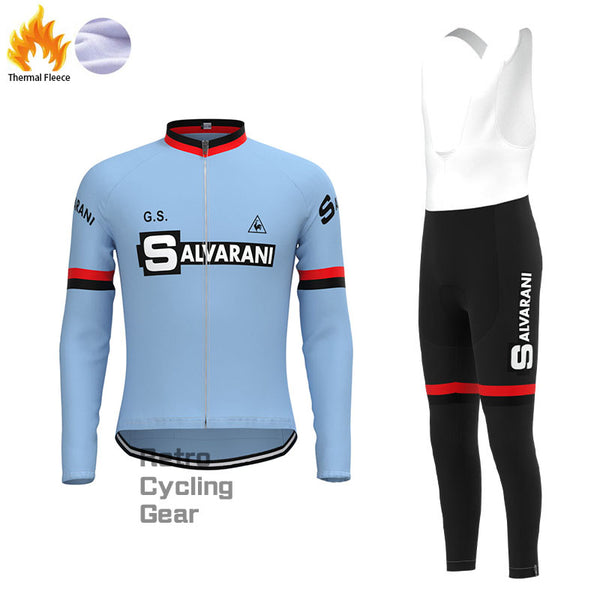 SALVARANI Blue Fleece Retro Cycling Kits
