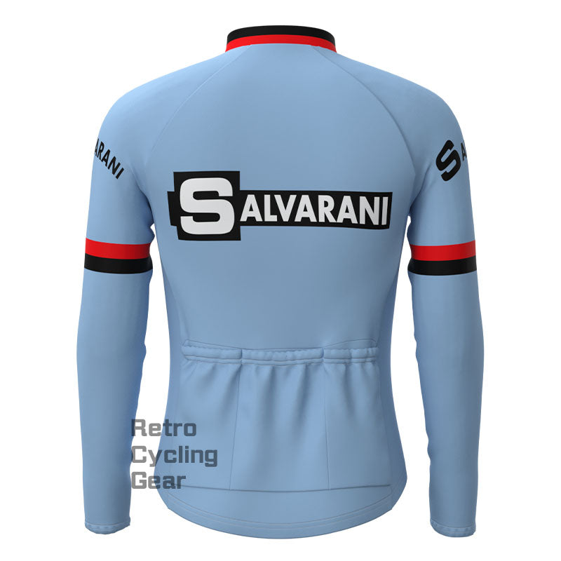 SALVARANI Blue Retro Long Sleeves Jersey