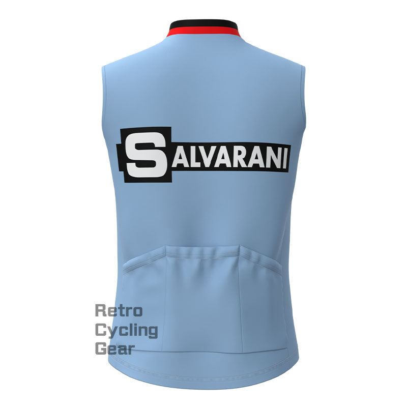 SALVARANI Blue Fleece Retro Cycling Vest