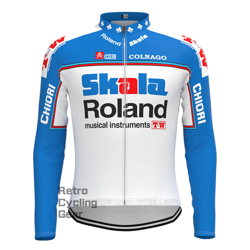Skala Blue Retro Long Sleeves Jersey