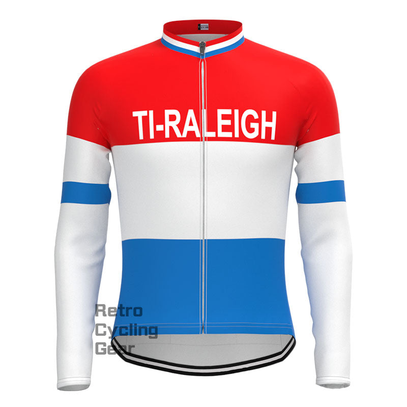 Ti Raleigh Paris Roubaix TI-Raleigh Red-Blue Retro Long Sleeves Jersey – Retro Cycling Gear