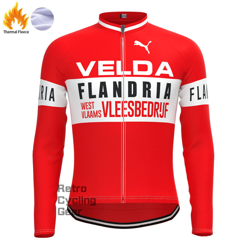 VELDA Fleece Retro Long Sleeves Jerseys