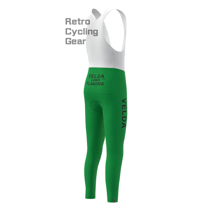 VELDA Green Retro Long Sleeve Cycling Kit