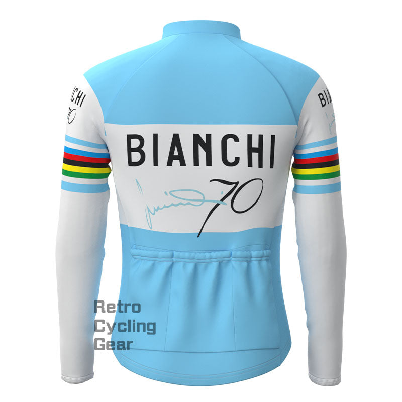 Bianchi Water Blue Retro Long Sleeves Jersey