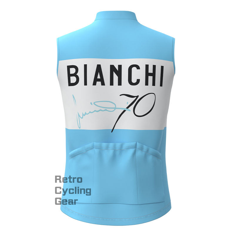 Bianchi Water Blue Fleece Retro Cycling Vest