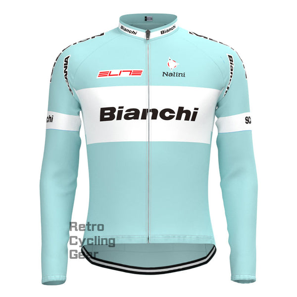 Bianchi Grey Green Retro Long Sleeves Jersey