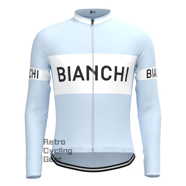 Bianchi Baby Blue Retro Long Sleeves Jersey