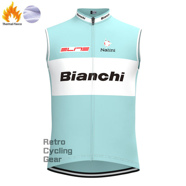 Bianchi Grey Green Fleece Retro Cycling Vest