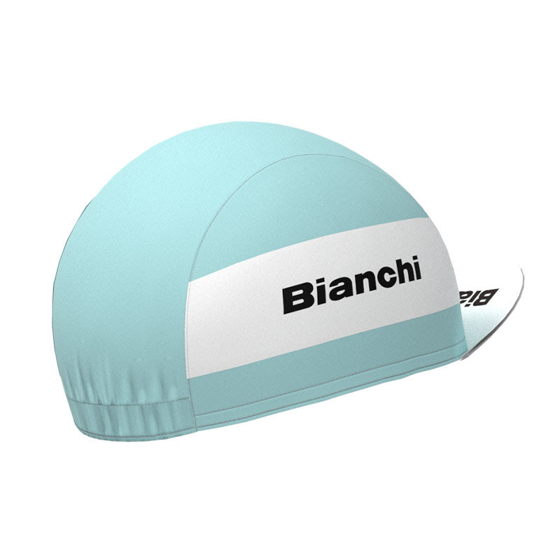 Bianchi Grau-grüne Retro-Radsportkappe