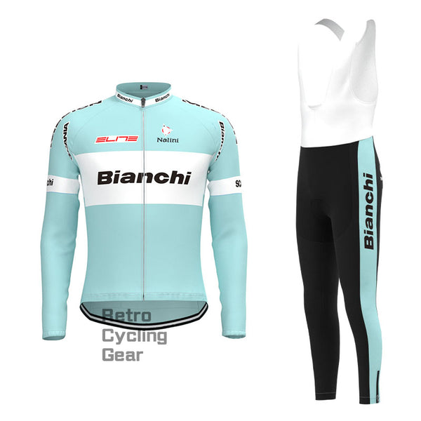 Bianchi Grey Green Retro Long Sleeve Cycling Kit