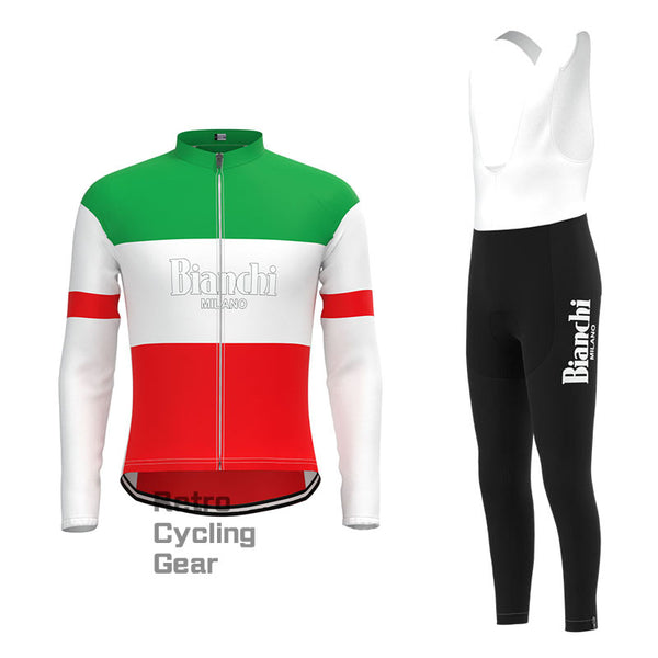 Bianchi Green red Retro Long Sleeve Cycling Kit