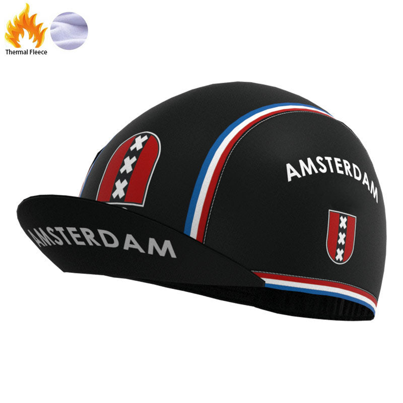 Amsterdam Black Retro Cycling Cap