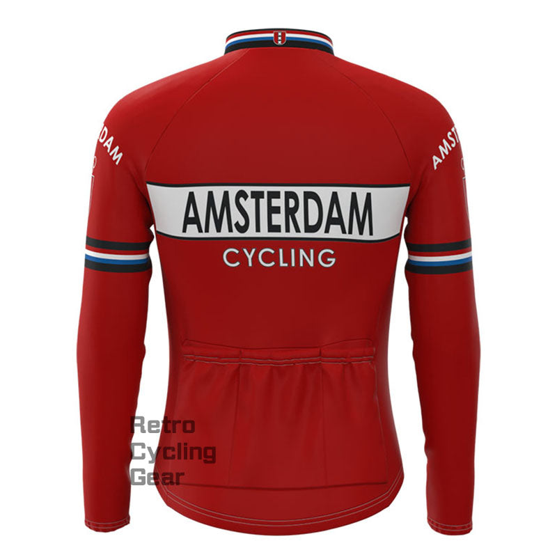 Amsterdam Red Retro Long Sleeves Jersey
