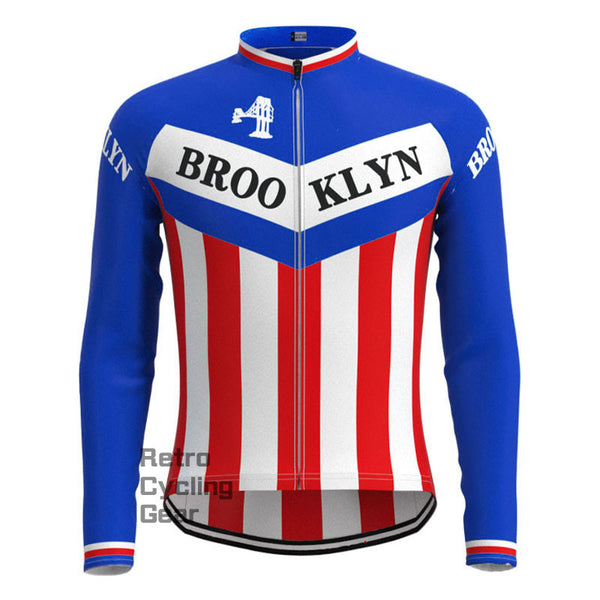 Brooklyn Blue Retro Long Sleeves Jersey